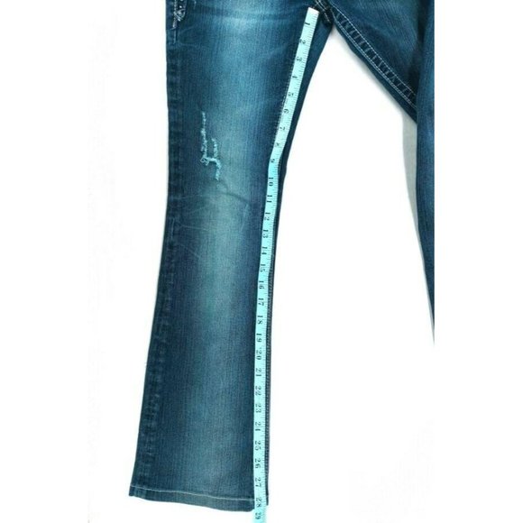 Miss Me Women's Jeans Bling Size 26 JP5755B Boot Rhinestone Distressed Back Flap - Picture 10 of 12